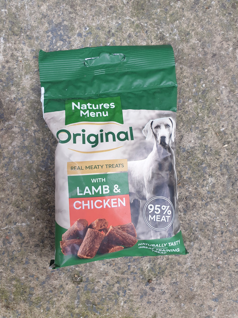 NM Real Meaty Treats for dogs with Lamb Chicken Natures menu code nm Raw To Go